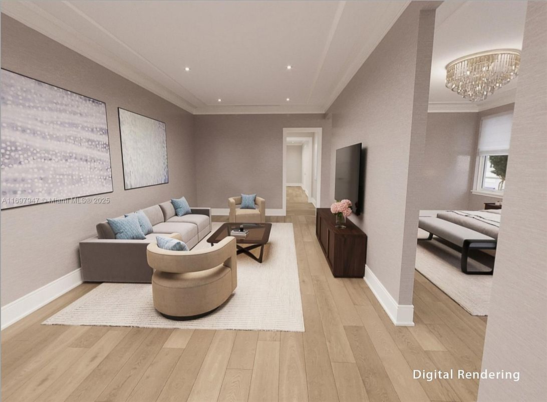 Chandelier, Interior, Living room, Recessed Lighting, Wood Texture Flooring