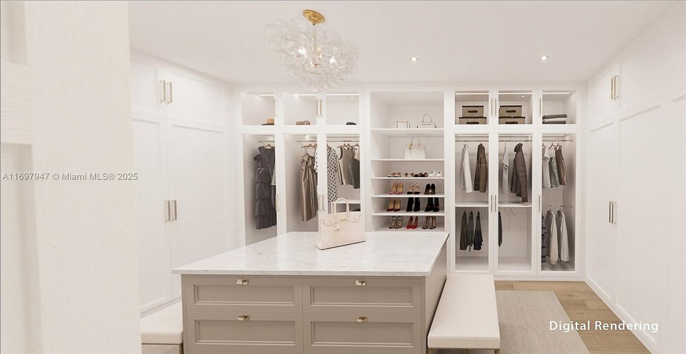 Chandelier, Interior, Recessed Lighting, Walk-in Closets, Wood Texture Flooring