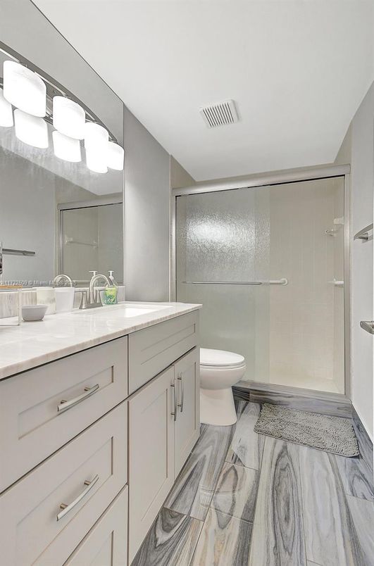 Bathroom, Dual Sink Vanities, Glass Shower, Interior, Marble