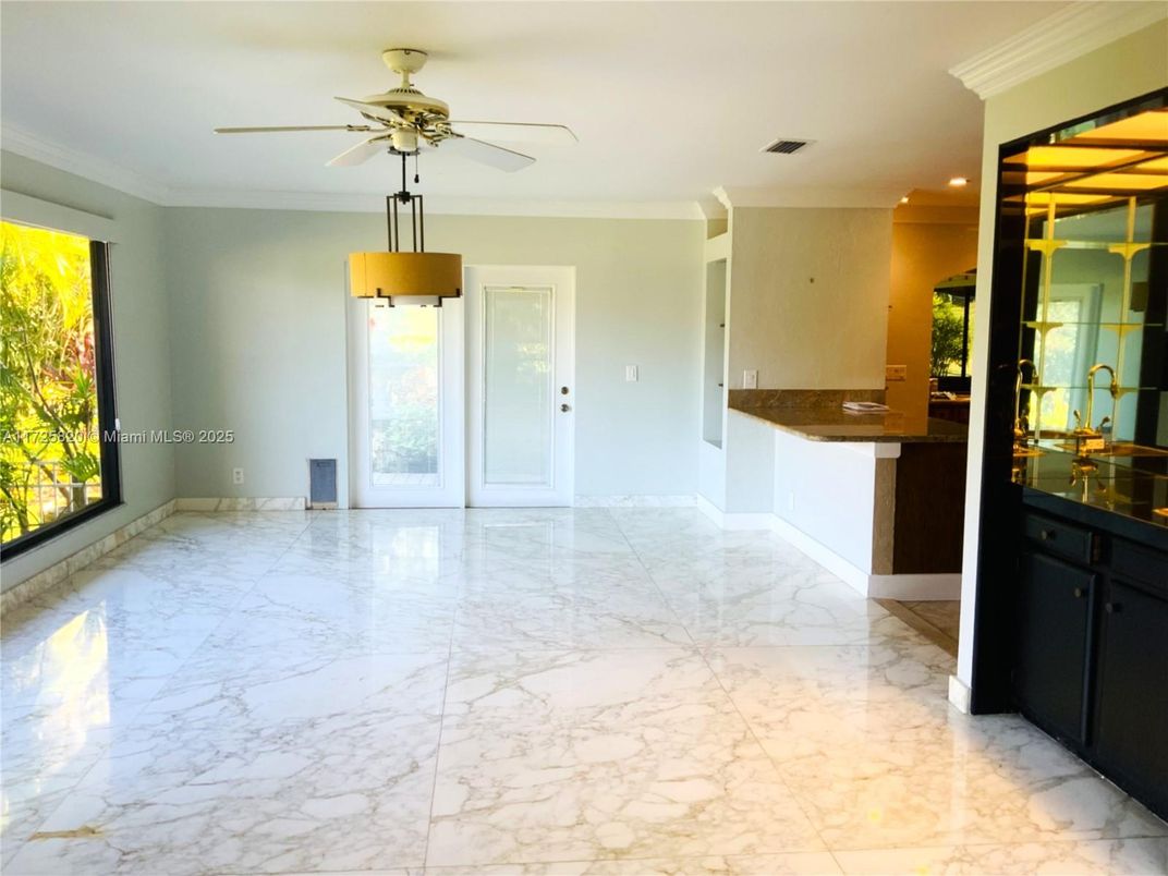 Empty room, Interior, Marble, Pendant Lights, Recessed Lighting