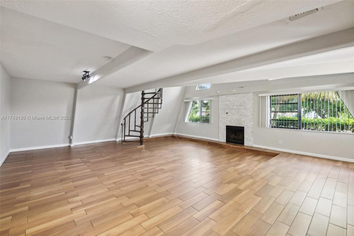 Empty room, Fireplace, Interior, Wood Texture Flooring