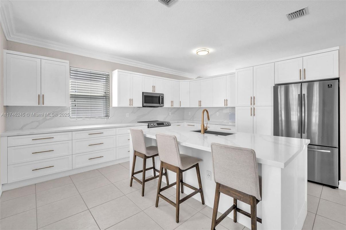 Interior, Kitchen, Marble Walls, Stainless Steel Appliances