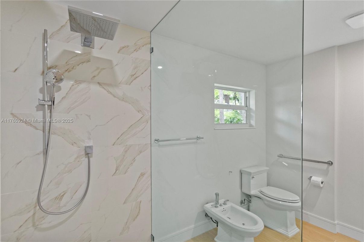 Bathroom, Glass Shower, Interior, Marble Walls