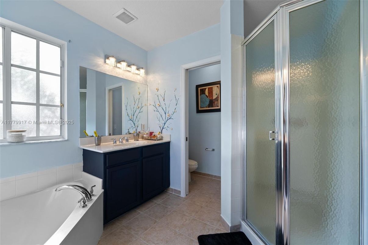 Bathroom, Dual Sink Vanities, Glass Shower, Interior