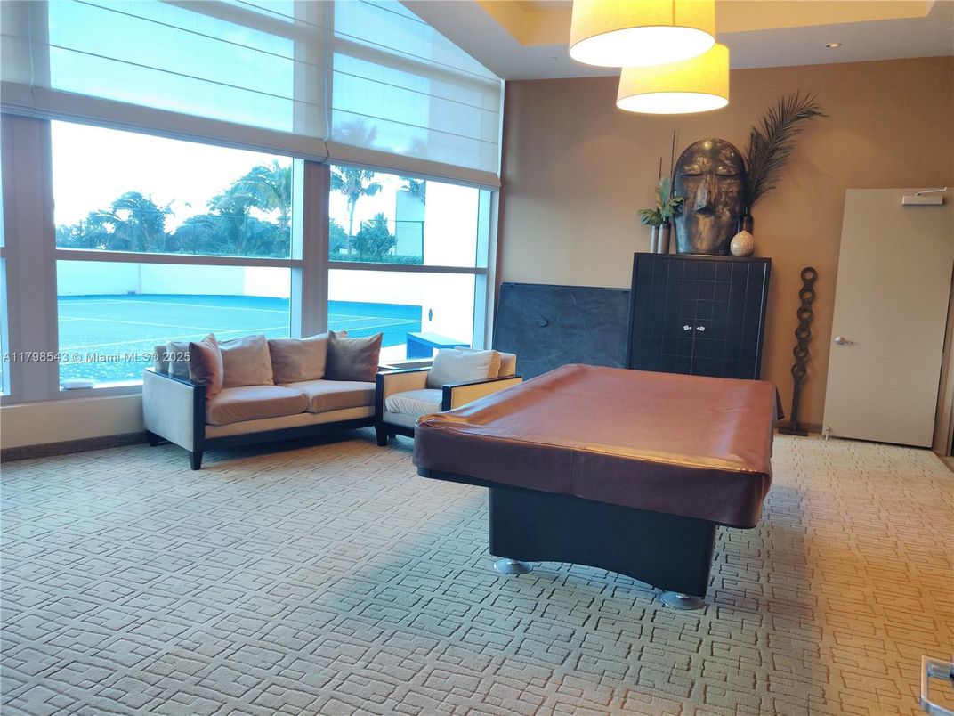 Billiard Table, Game Room, Interior, Pendant Lights, Water