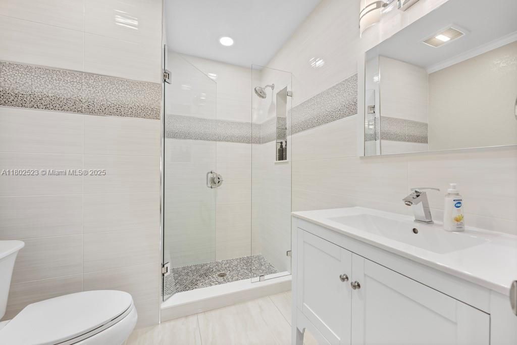 Bathroom, Glass Shower, Interior, Marble, Recessed Lighting