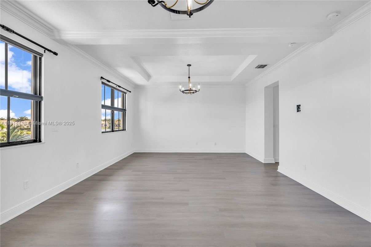 Chandelier, Empty room, Interior, Wood Texture Flooring
