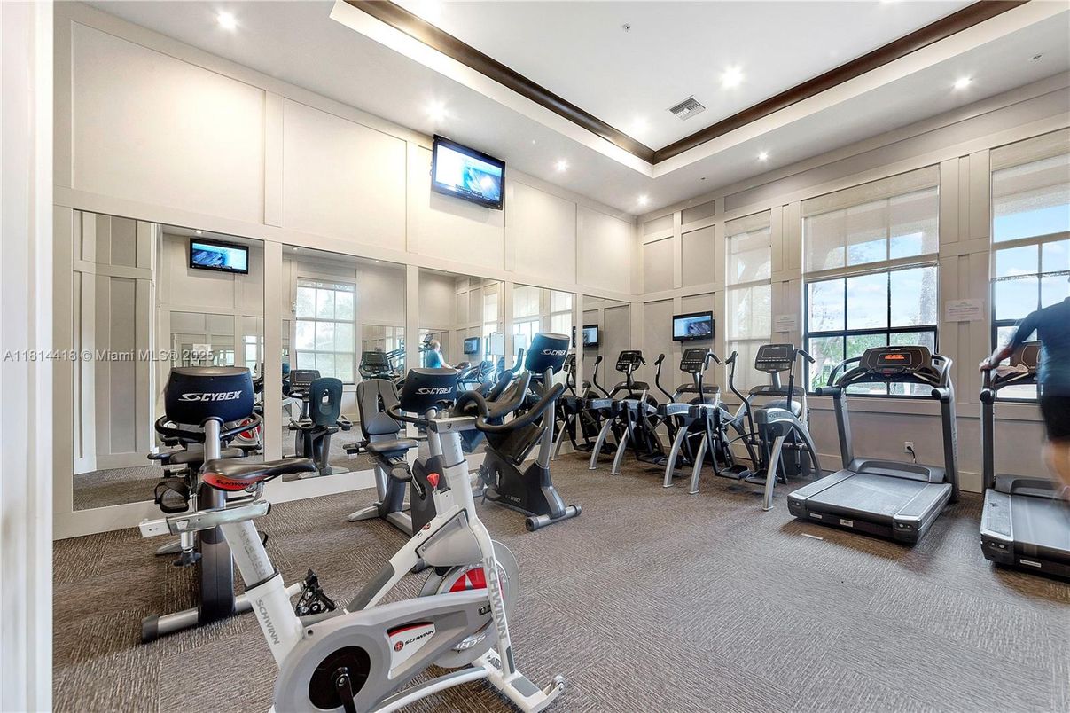 Fitness Equipment, Gym, Interior, Recessed Lighting