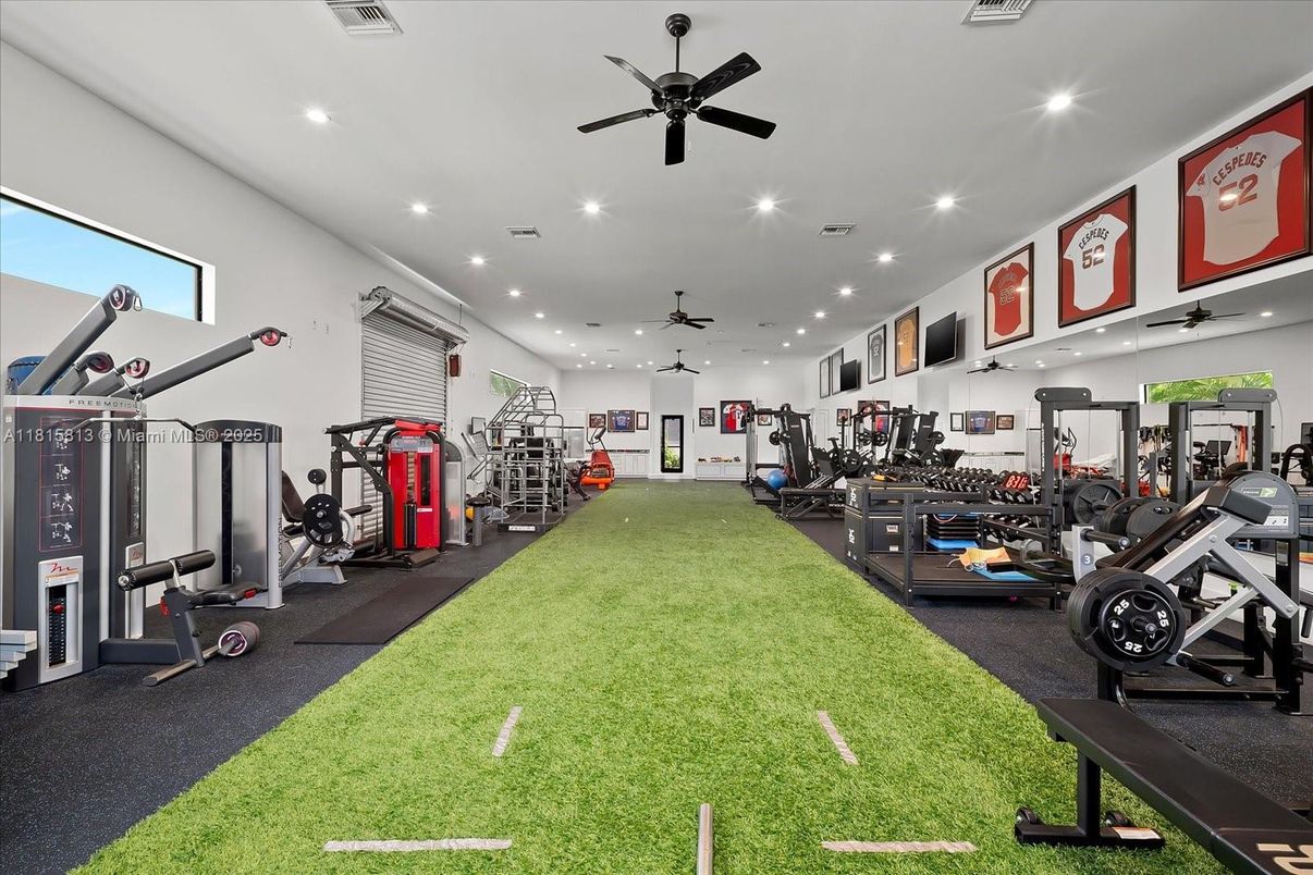 Fitness Equipment, Gym, Interior, Recessed Lighting
