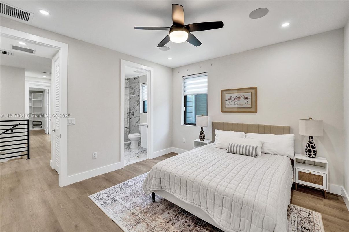 Bathroom, Bedroom, Interior, Recessed Lighting, Wood Texture Flooring