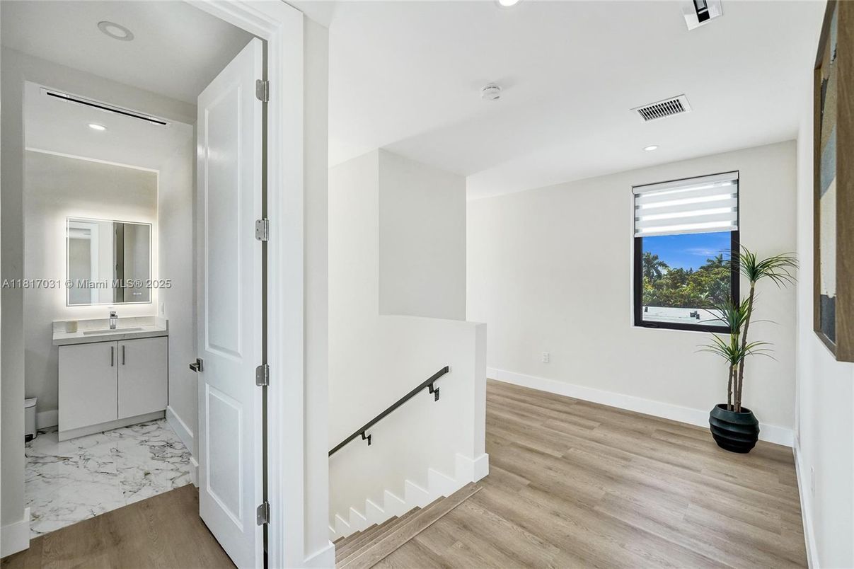 Interior, Marble, Recessed Lighting, Wood Texture Flooring