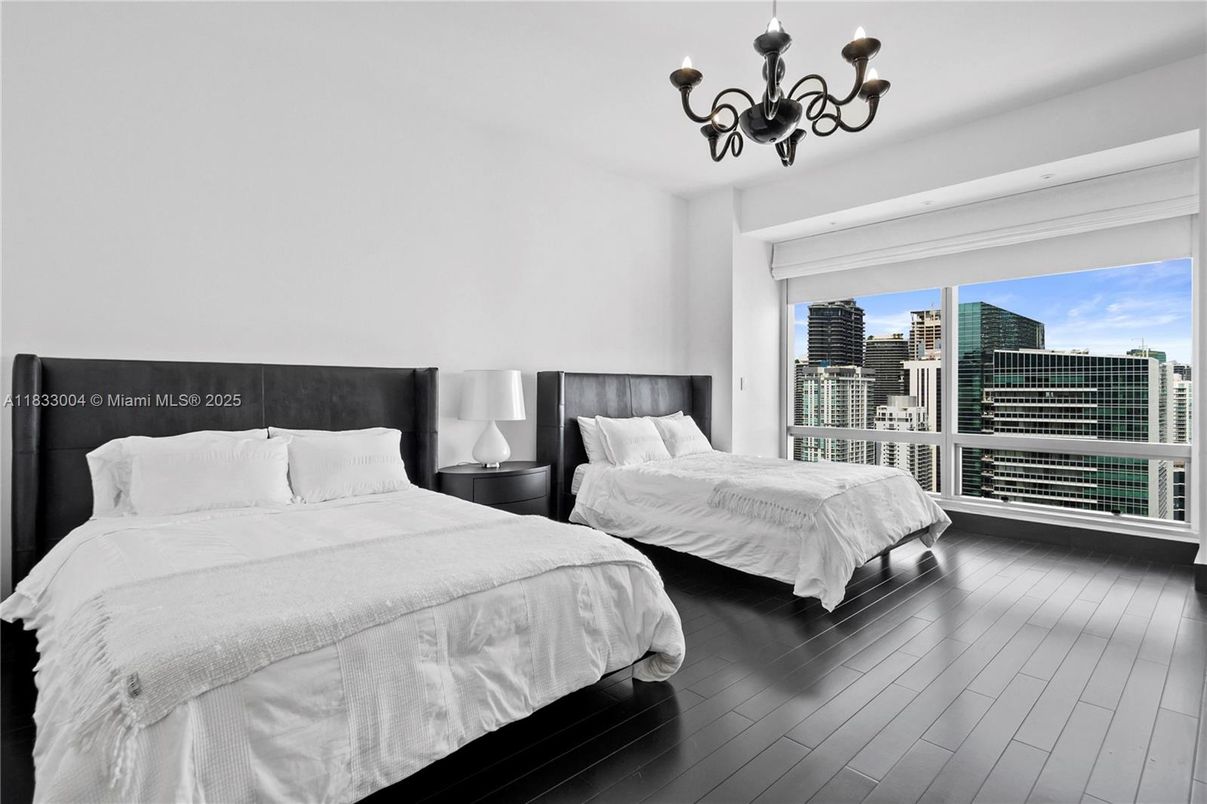 Bedroom, Chandelier, Interior, Wood Texture Flooring