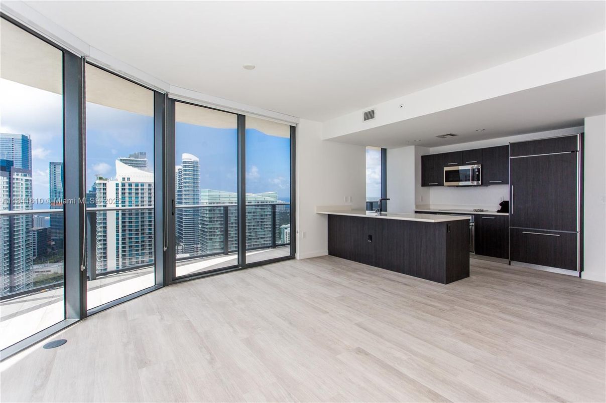 Interior, Kitchen, Recessed Lighting, Stainless Steel Appliances, Water, Wood Texture Flooring