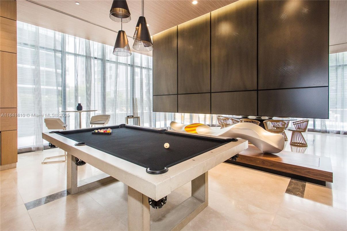 Billiard Table, Game Room, Interior, Pendant Lights, Recessed Lighting