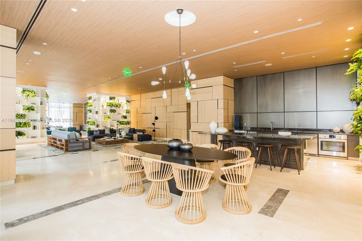 Dining room, Interior, Kitchen, Living room, Pendant Lights, Recessed Lighting, Stainless Steel Appliances, Wooden Ceilings