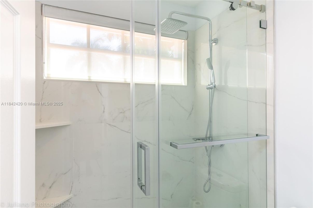 Bathroom, Glass Shower, Interior, Marble Walls