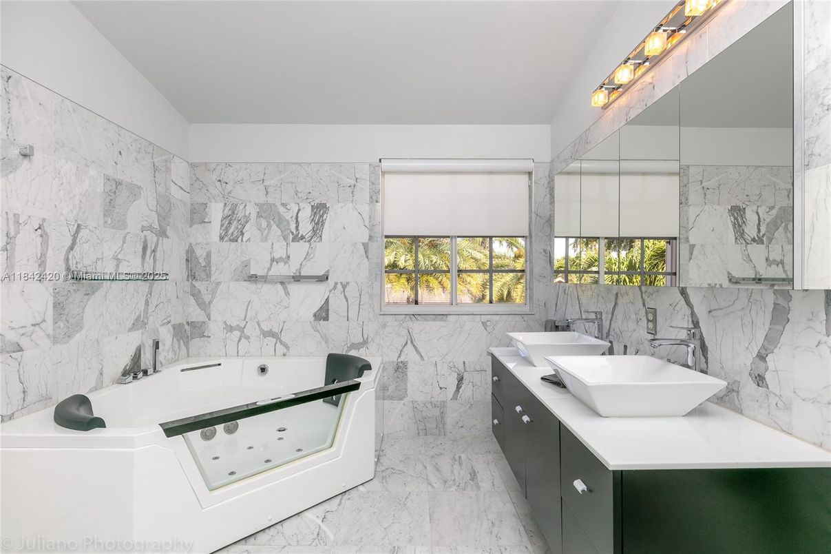 Bathroom, Dual Sink Vanities, Interior, Marble, Marble Walls