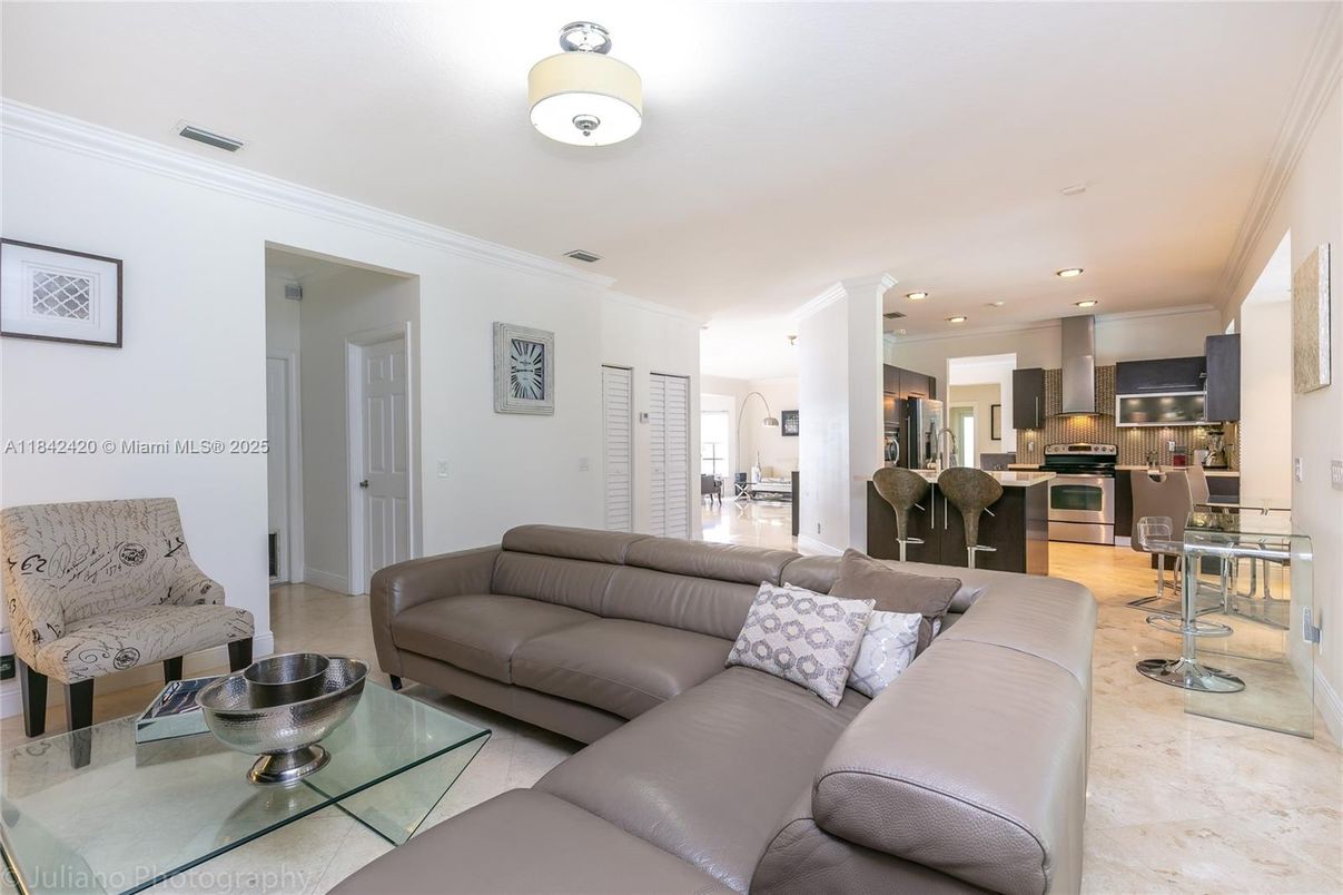 Dining room, Interior, Kitchen, Living room, Recessed Lighting, Stainless Steel Appliances