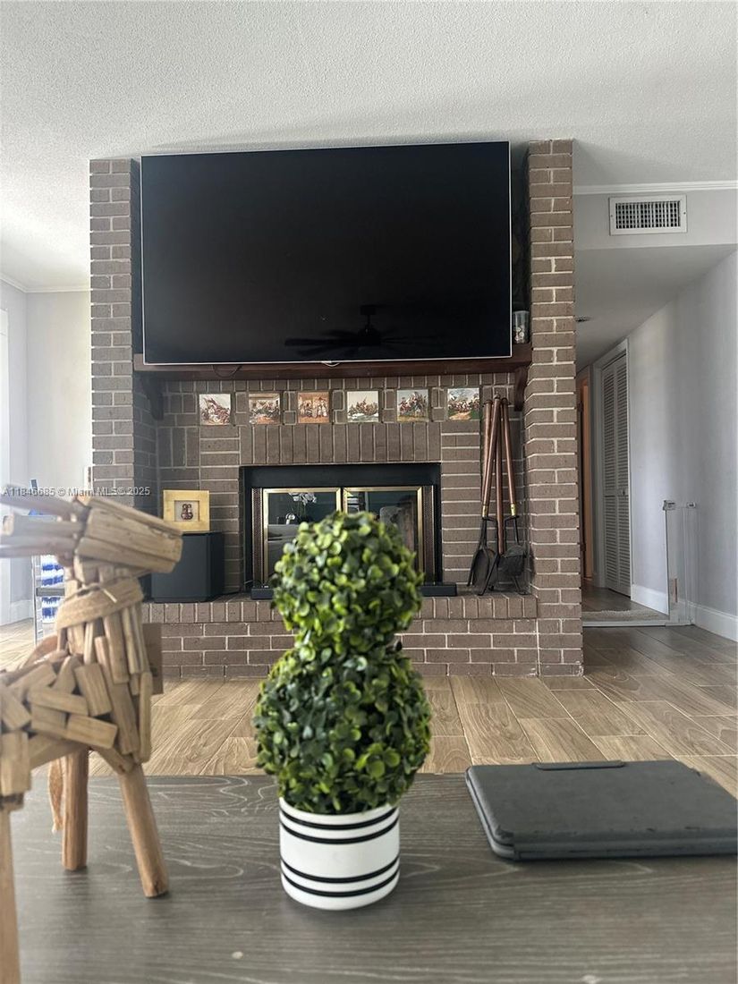 Fireplace, Interior, Stone Walls, Wood Texture Flooring