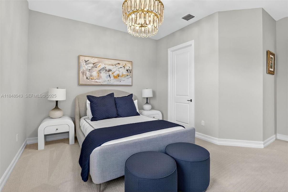 Bedroom, Chandelier, Interior