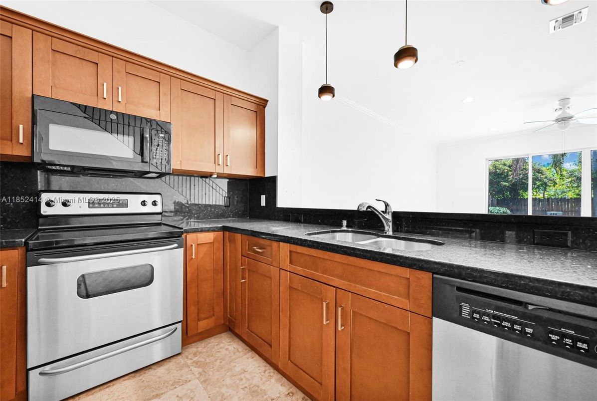 Interior, Kitchen, Pendant Lights, Recessed Lighting, Stainless Steel Appliances