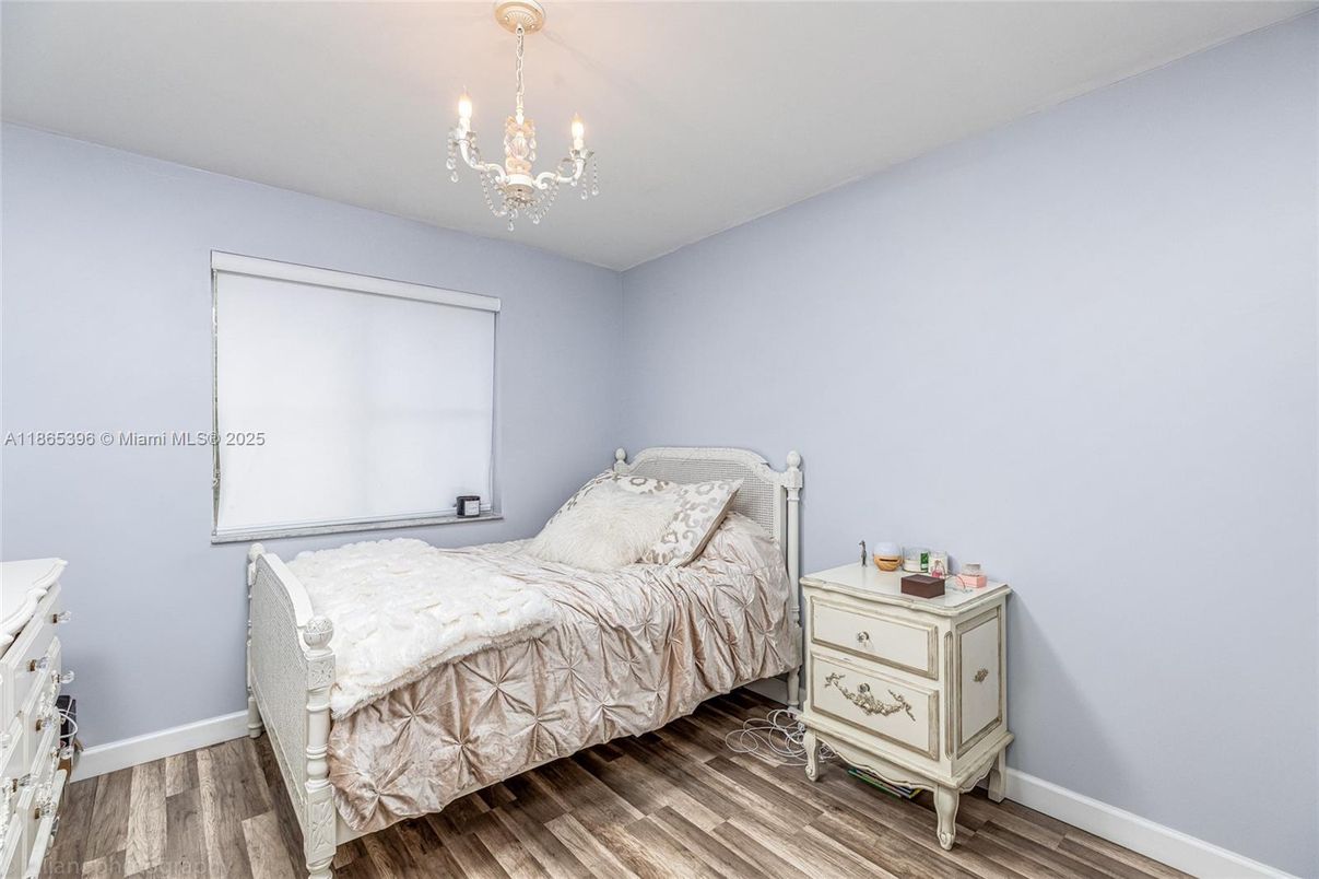 Bedroom, Chandelier, Interior, Wood Texture Flooring