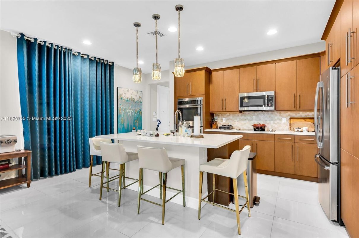 Interior, Kitchen, Pendant Lights, Recessed Lighting, Stainless Steel Appliances