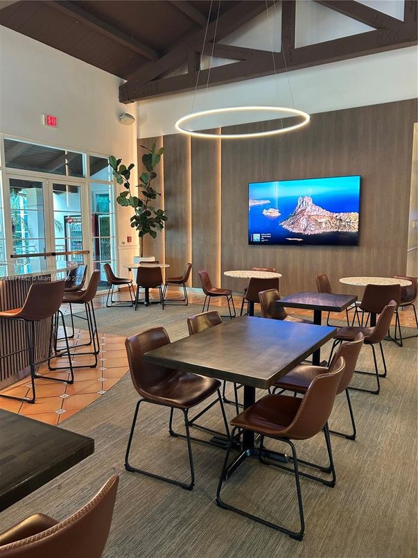 Dining room, Interior, Pendant Lights, Wooden Beams