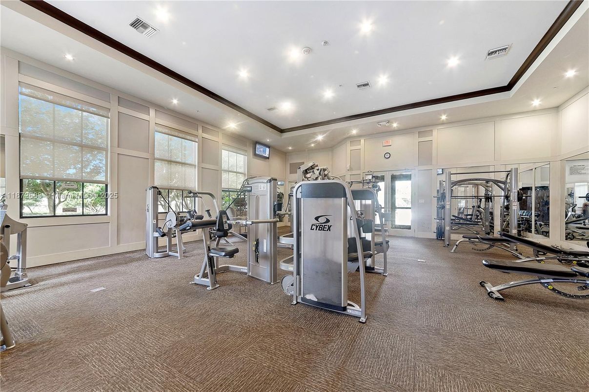 Fitness Equipment, Gym, Interior, Recessed Lighting
