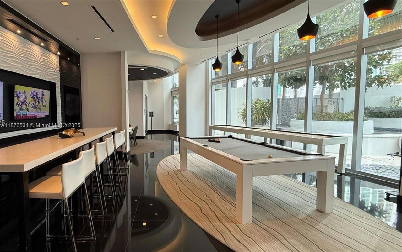 Billiard Table, Game Room, Interior, Pendant Lights, Recessed Lighting