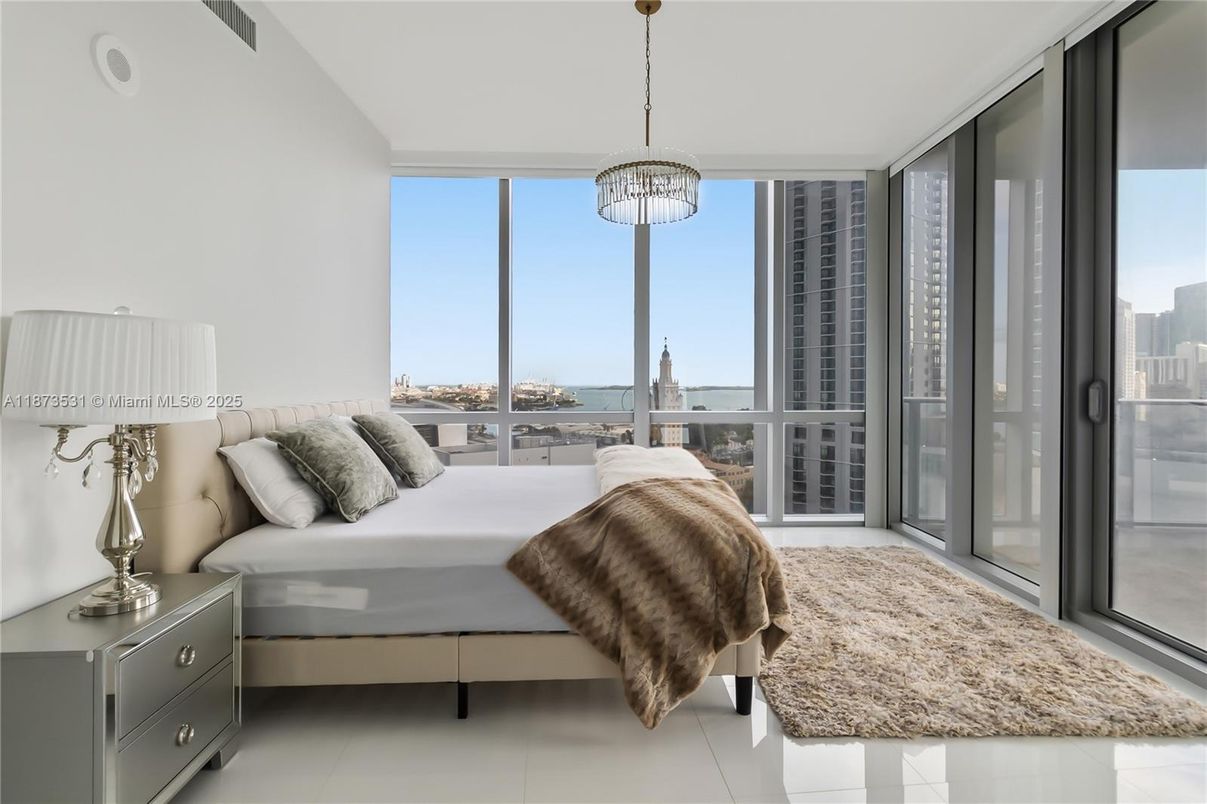 Bedroom, Interior, Pendant Lights, Water