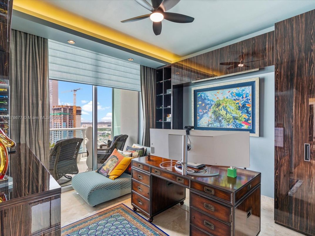 Home Office, Interior, Recessed Lighting, Wooden Walls