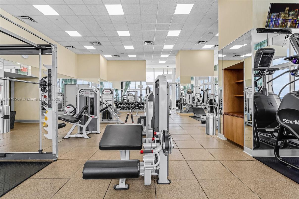 Fitness Equipment, Gym, Interior, Recessed Lighting