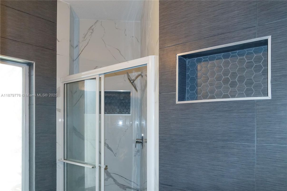 Bathroom, Glass Shower, Interior, Marble Walls