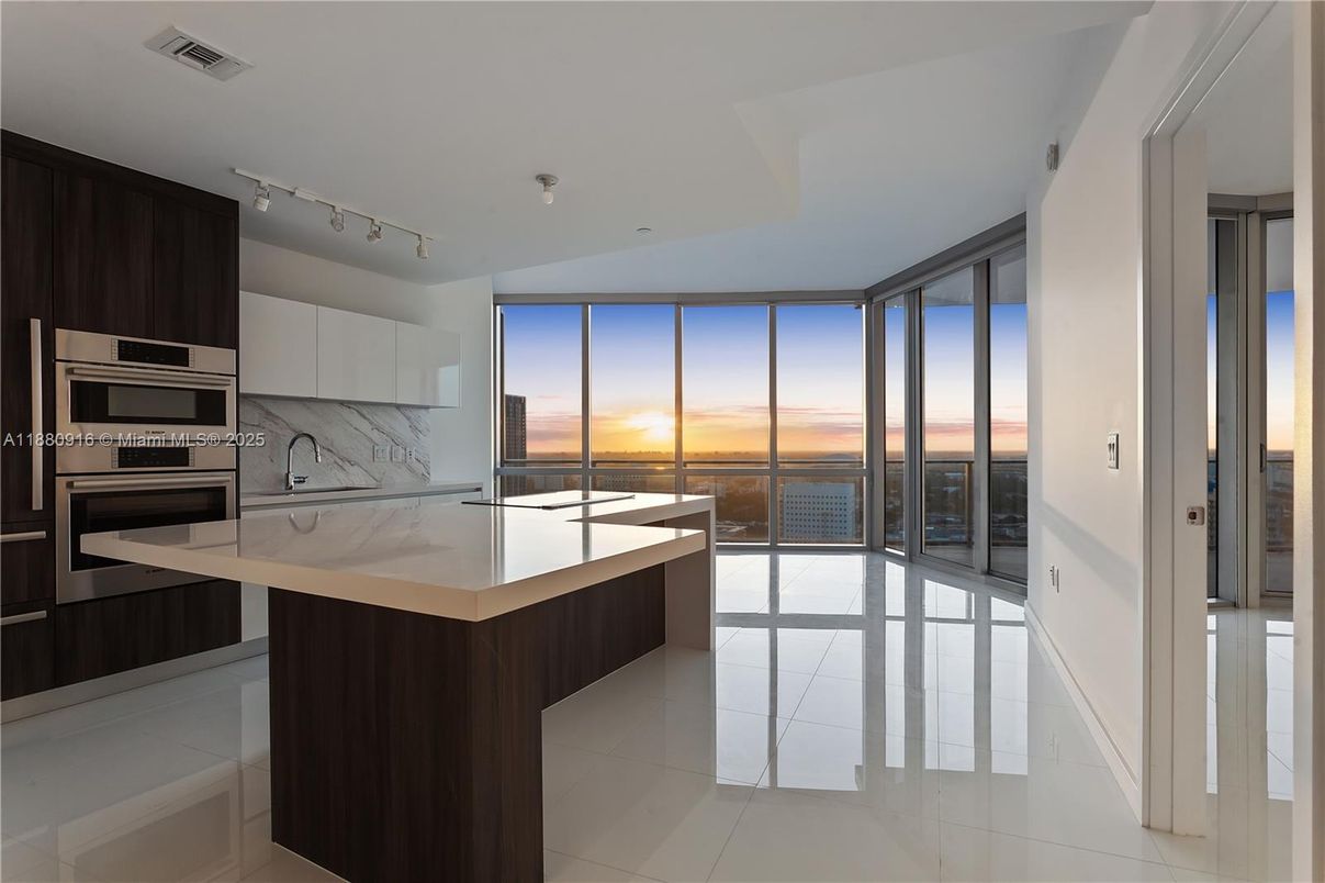 Interior, Kitchen, Marble Walls, Stainless Steel Appliances, Water