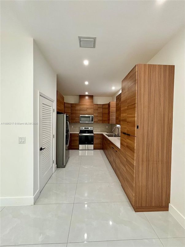 Interior, Kitchen, Recessed Lighting, Stainless Steel Appliances