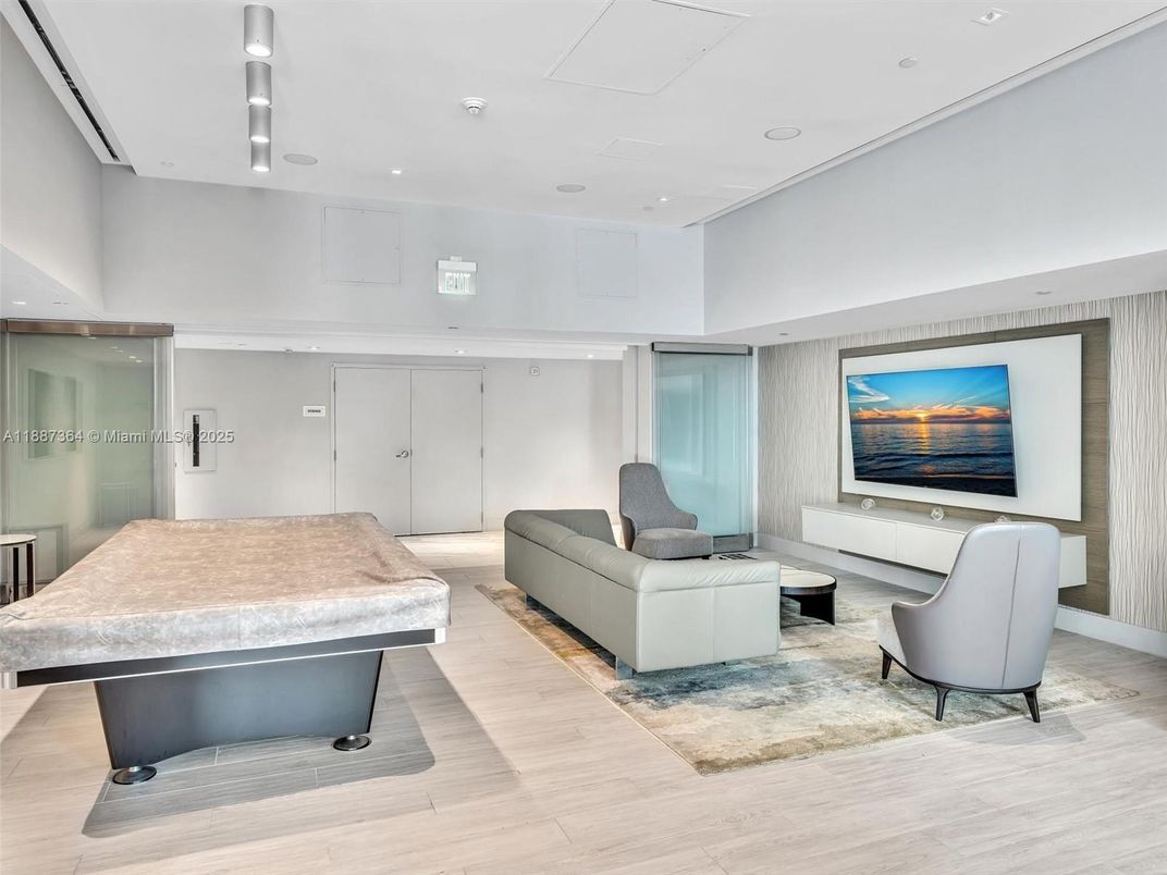 Game Room, Interior, Recessed Lighting, Wood Texture Flooring