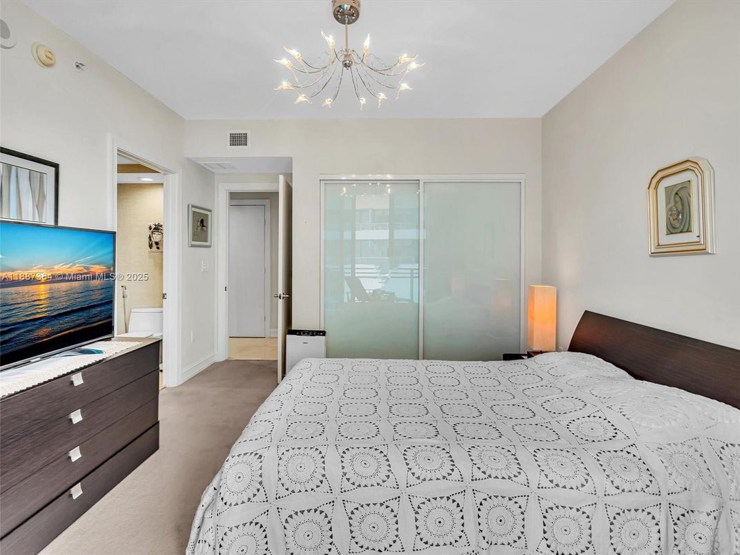 Bedroom, Chandelier, Interior