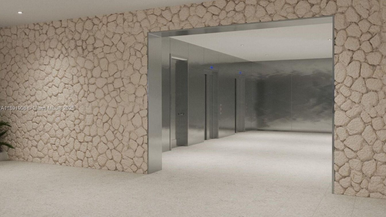 Elevator, Interior, Recessed Lighting, Stone Walls