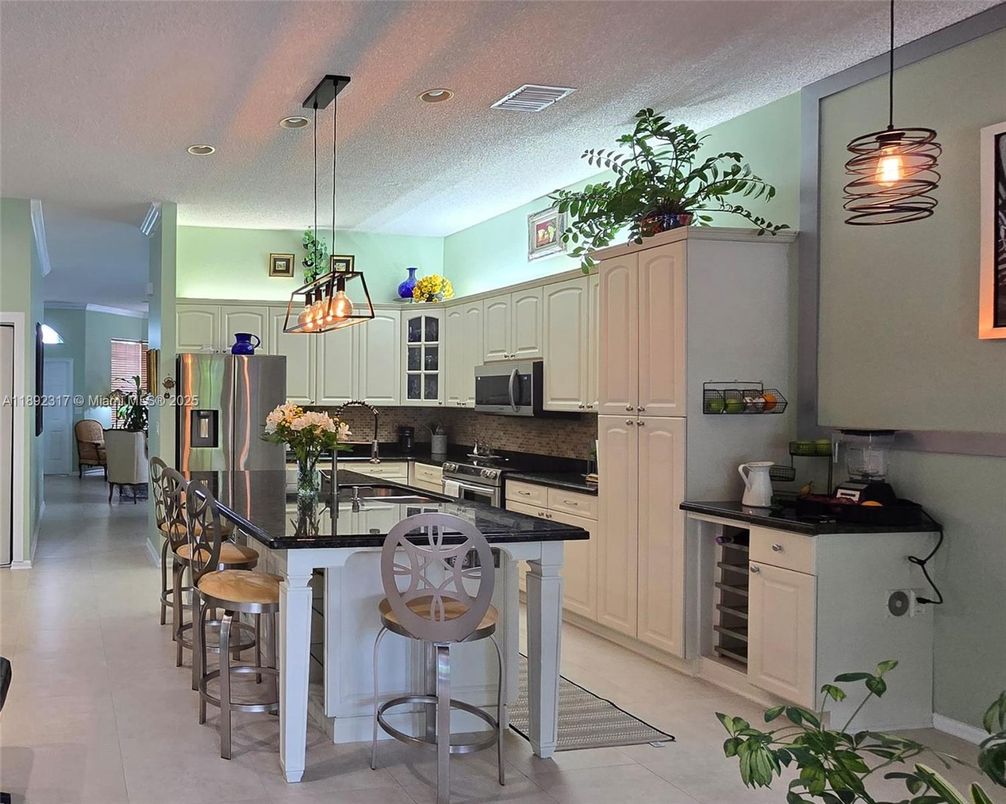 Interior, Kitchen, Pendant Lights, Recessed Lighting, Stainless Steel Appliances