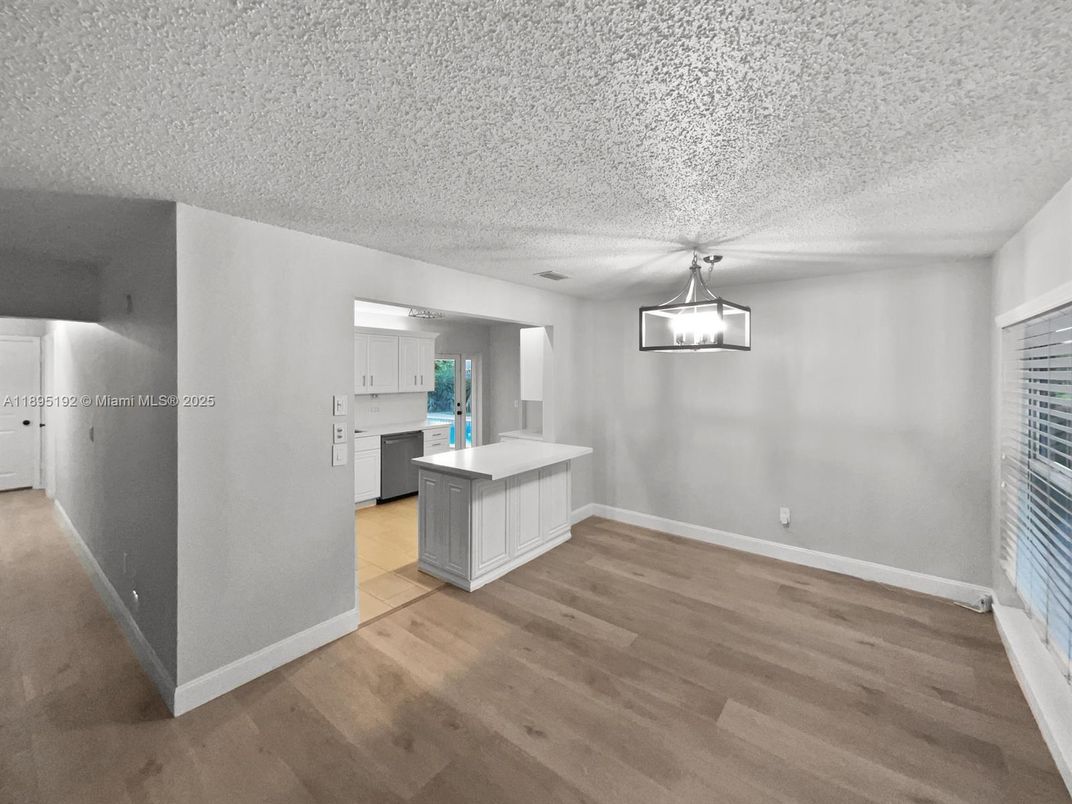 Interior, Kitchen, Pendant Lights, Wood Texture Flooring