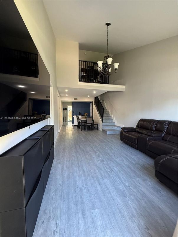 Chandelier, Dining room, Interior, Living room, Recessed Lighting, Wood Texture Flooring