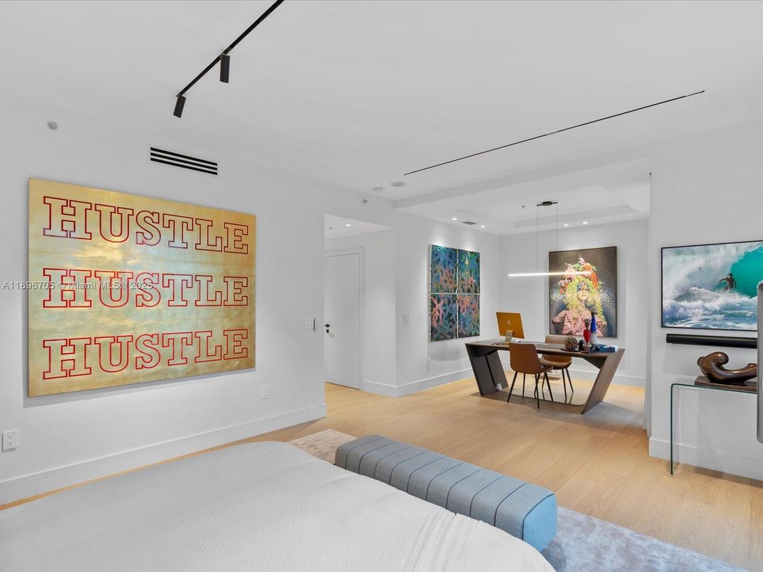 Dining room, Interior, Pendant Lights, Recessed Lighting, Wood Texture Flooring