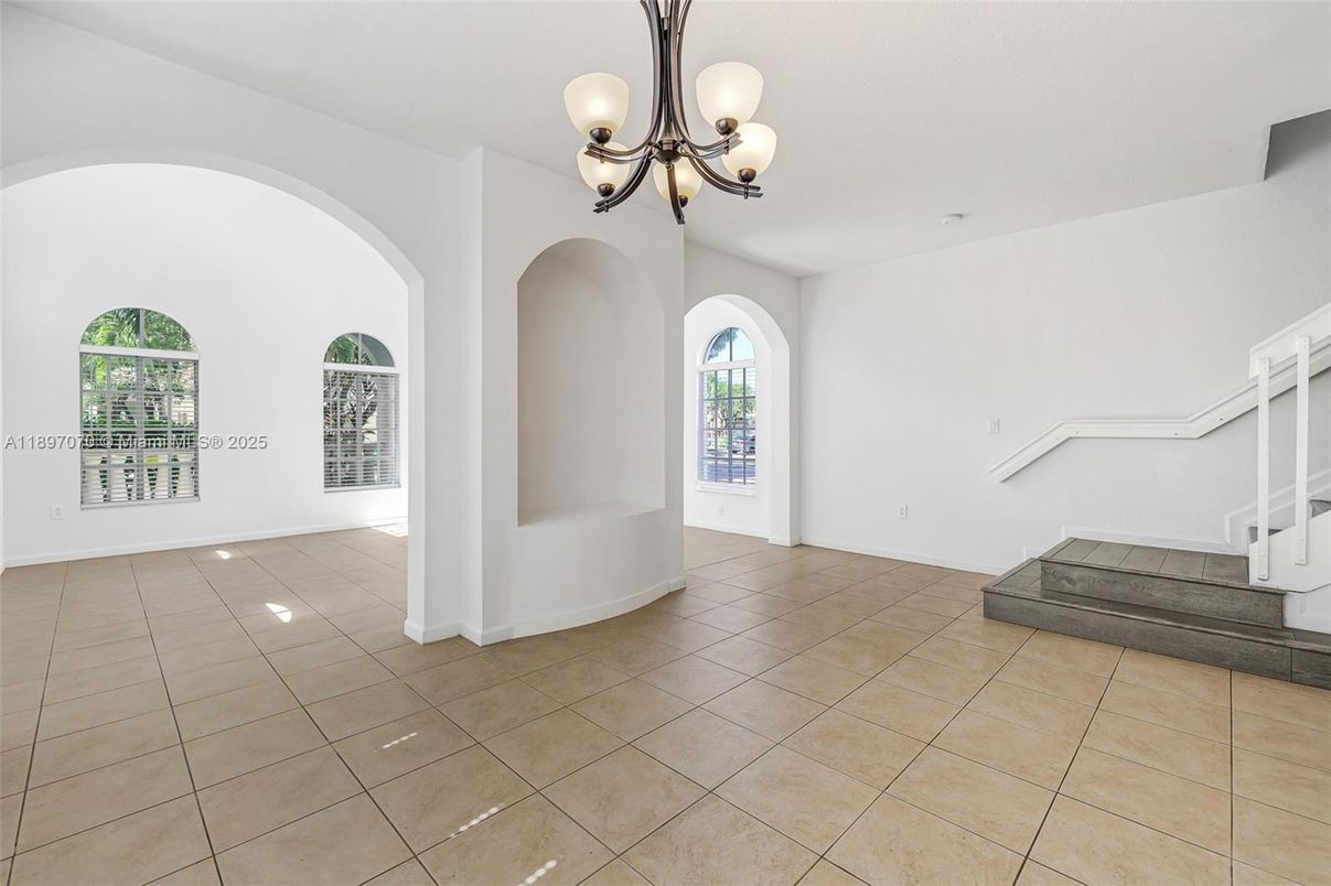Chandelier, Empty room, Interior