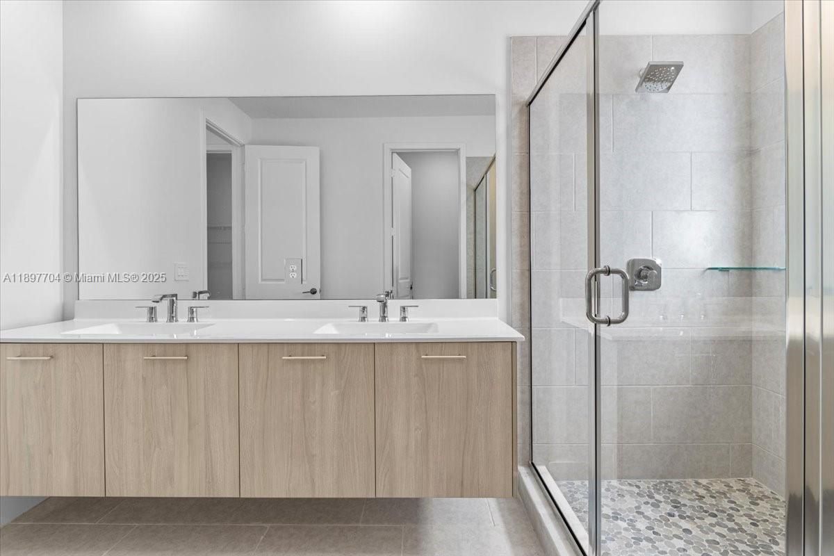 Bathroom, Dual Sink Vanities, Glass Shower, Interior