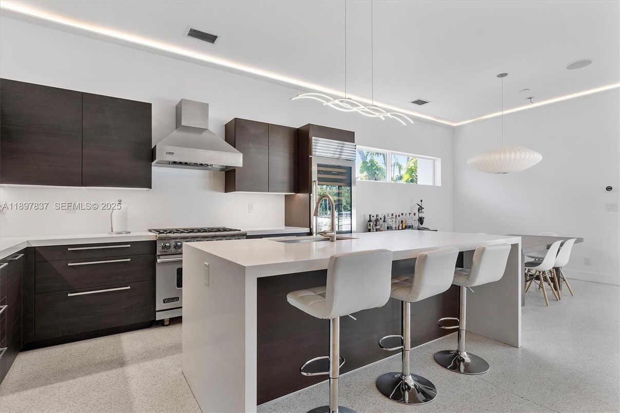 Interior, Kitchen, Pendant Lights, Recessed Lighting, Stainless Steel Appliances