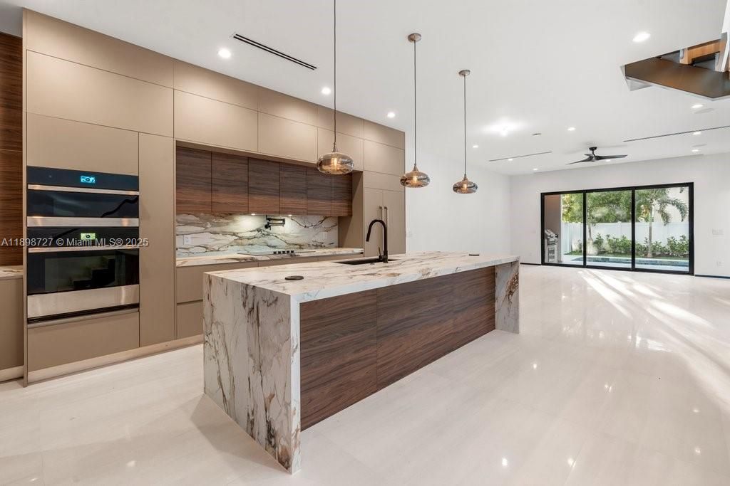Interior, Kitchen, Pendant Lights, Recessed Lighting, Stainless Steel Appliances