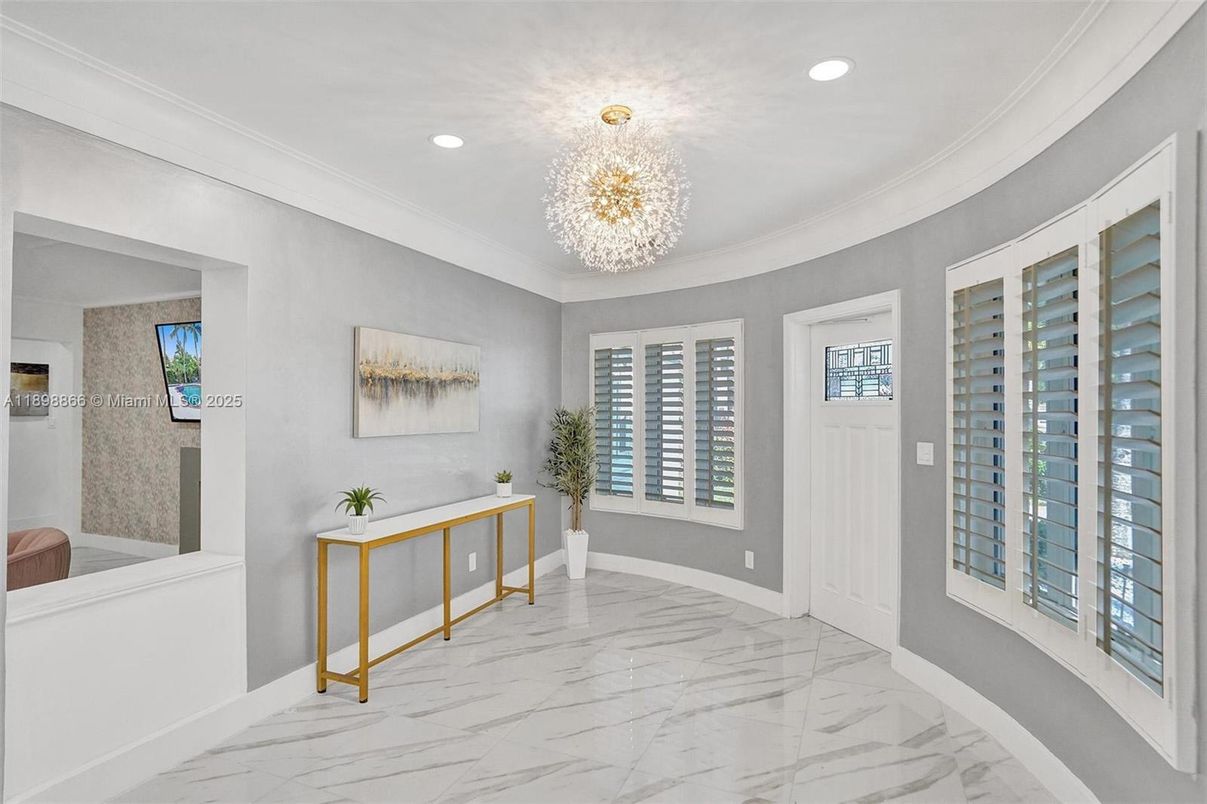 Chandelier, Interior, Marble, Recessed Lighting