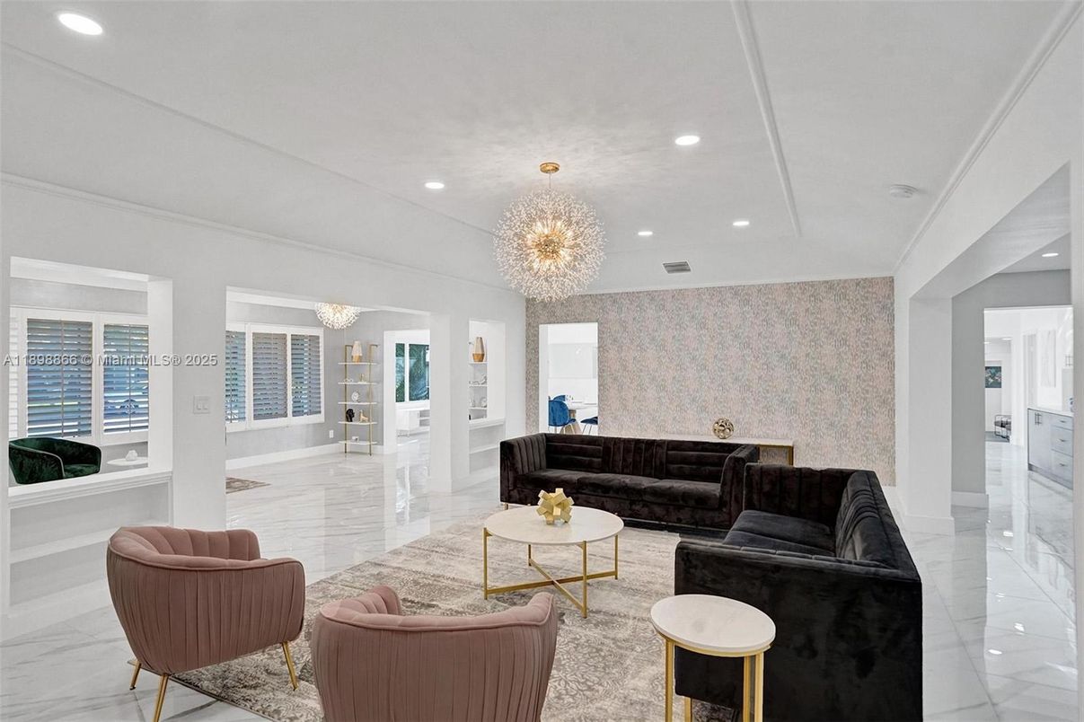 Chandelier, Interior, Living room, Marble, Recessed Lighting, Water