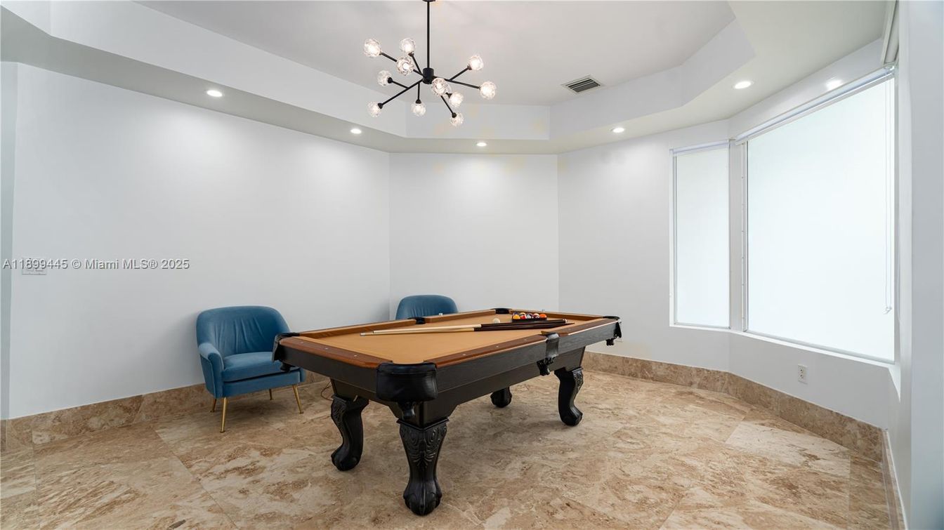 Billiard Table, Game Room, Interior, Pendant Lights, Recessed Lighting